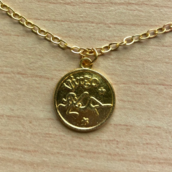 Hand Crafted Jewelry - NWT Handmade Virgo Zodiac Gold Coin Necklace
